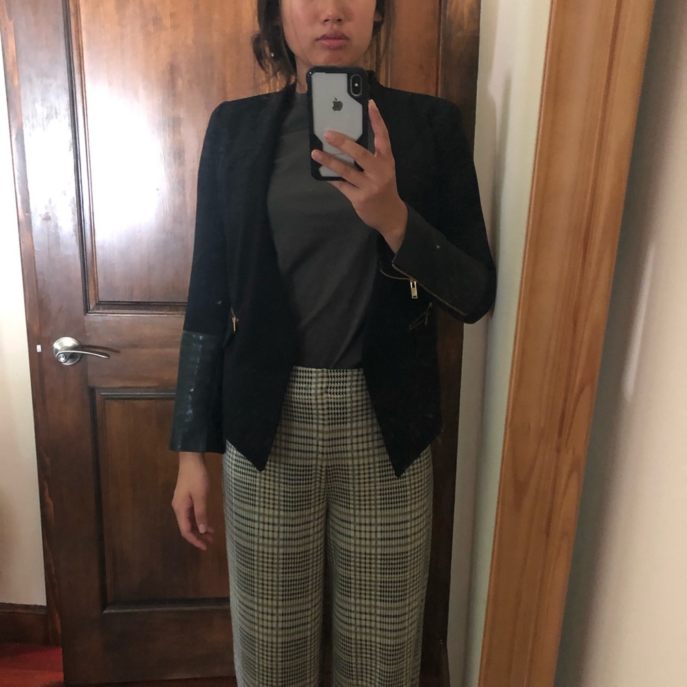 Faux leather detail! Zara blazer
